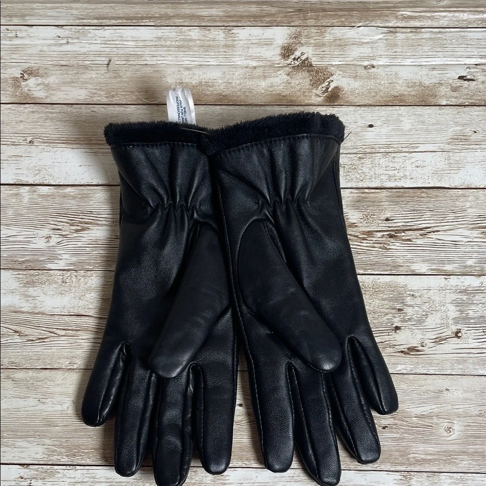 Charter Club Women's Dark Leather Gloves‎ NEW XS